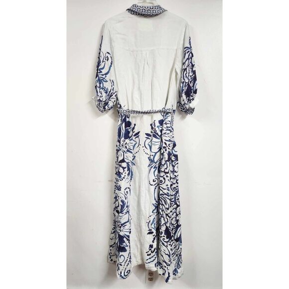 Anthropologie Blue and White Midi Dress - Picture 6 of 9